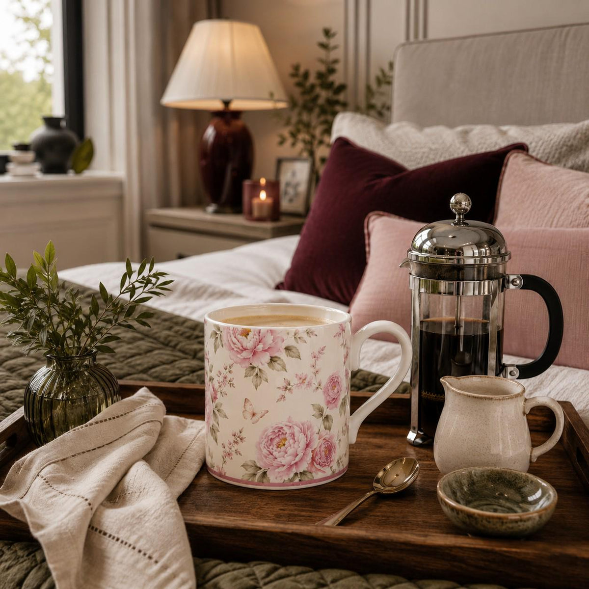 Country Garden Peony Fine Bone China Mug
