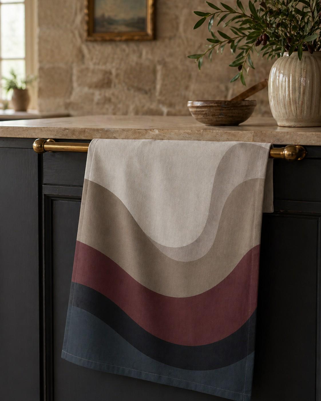 Estate Living Ridgeline Cotton Linen Tea Towel
