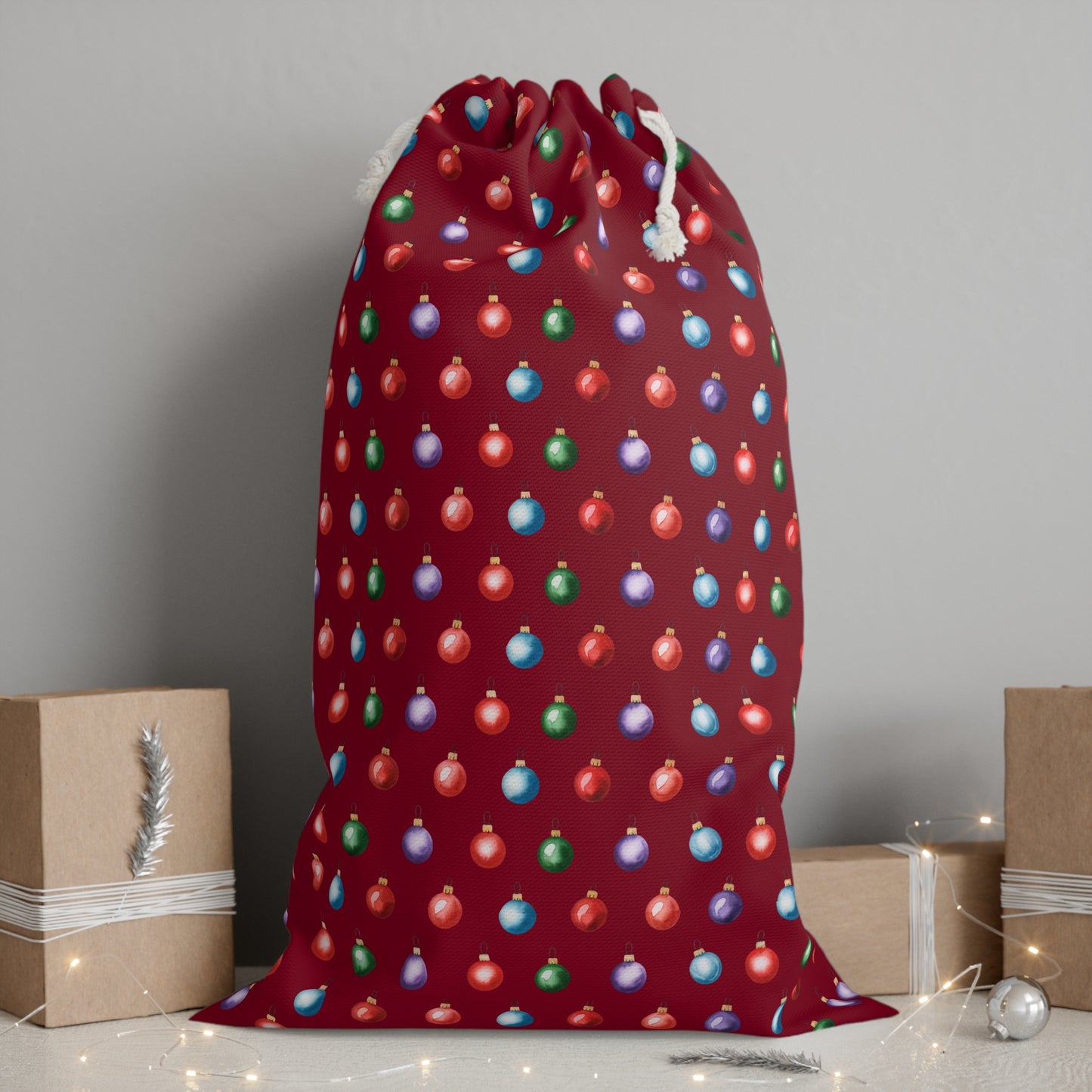 Festive Bauble Christmas Sack - Perfect for Gifts & Decor