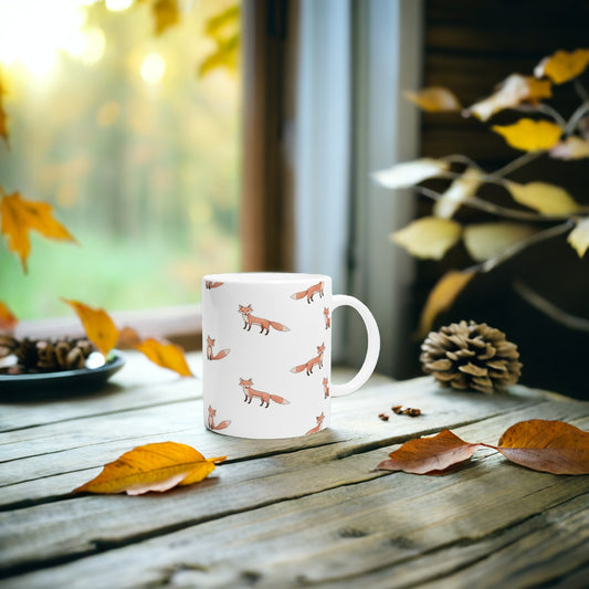 Whimsical Fox Design Mug - Ceramic Cup