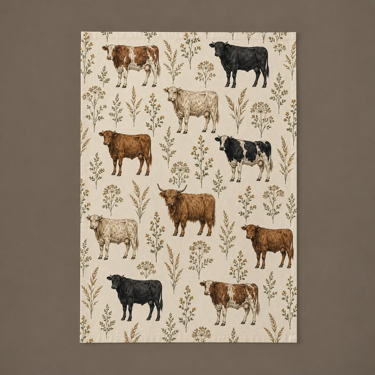 Country Edit Cattle Tea Towel