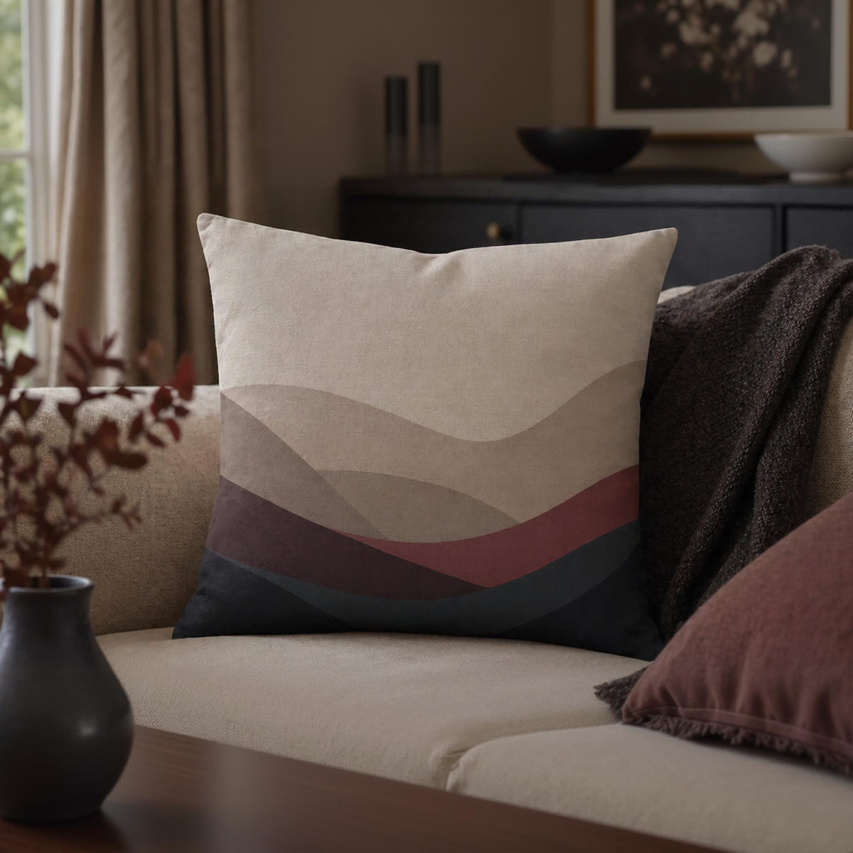Estate Living Ridgeline Cotton Linen Feather Cushion