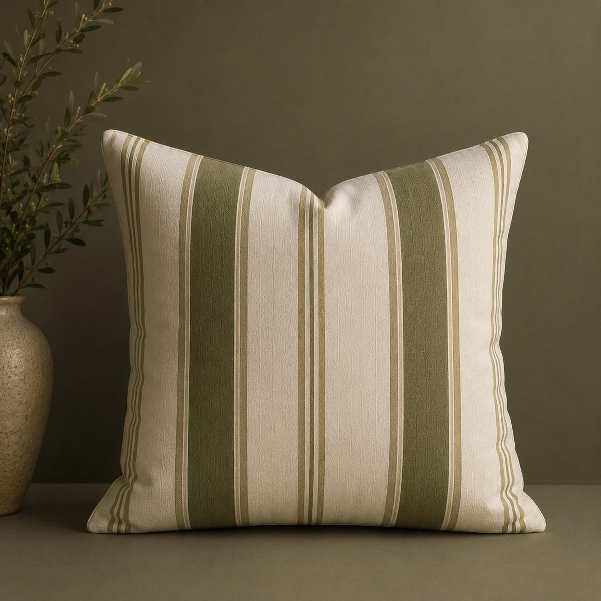 The Signature Willow Stripe Cushion Sage