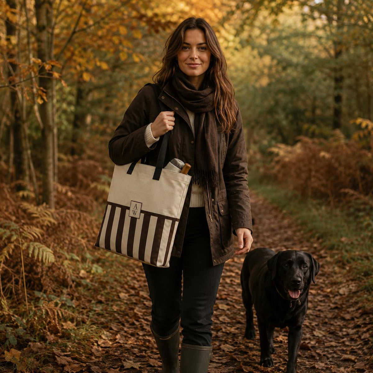 The Heritage Stripe Tote Bag – Espresso