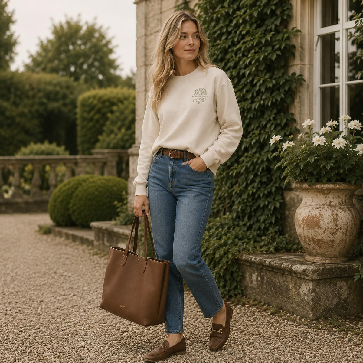 Willow Ivory Crest Sweatshirt