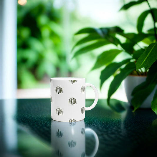 Ceramic Coffee Mug with Weeping Willow Design - Nature Inspired