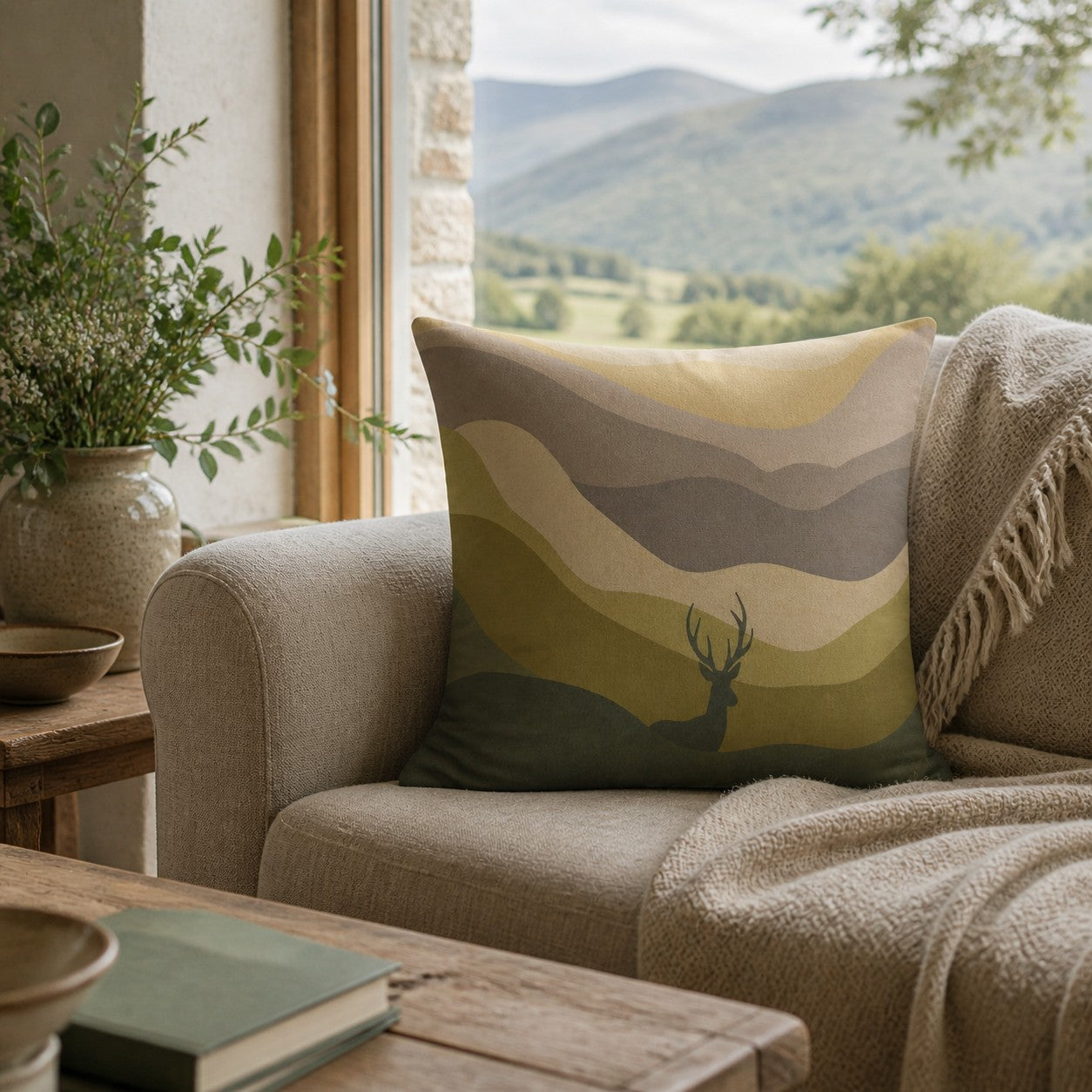 Highland Stag Cushion