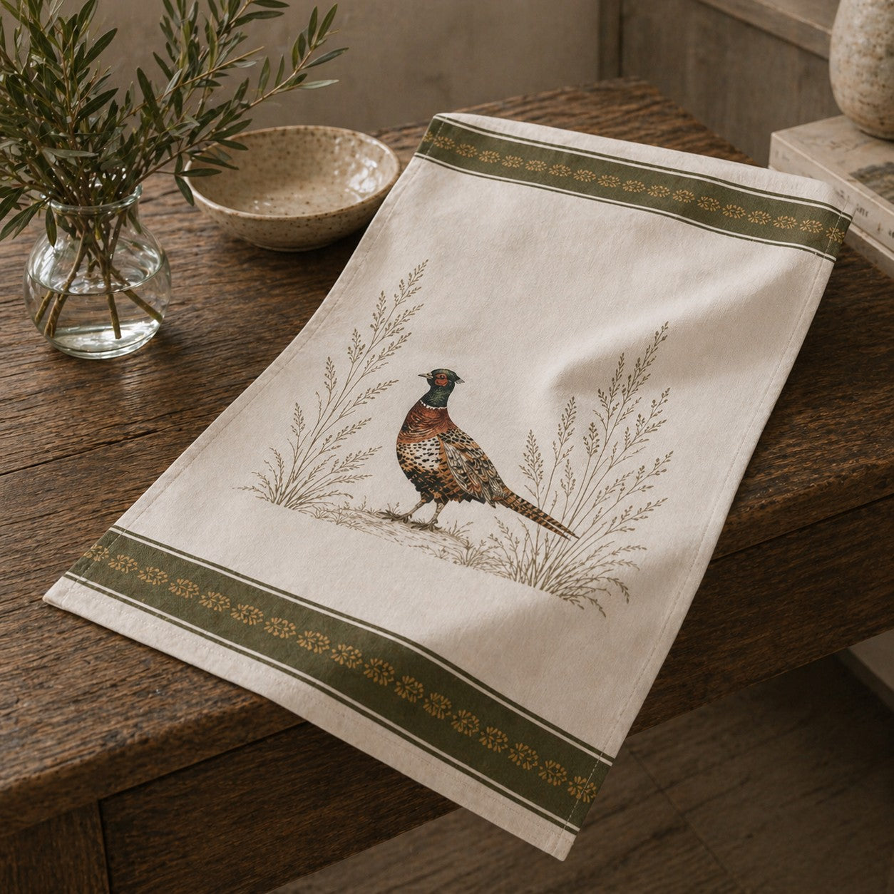 Estate Pheasant Tea Towel