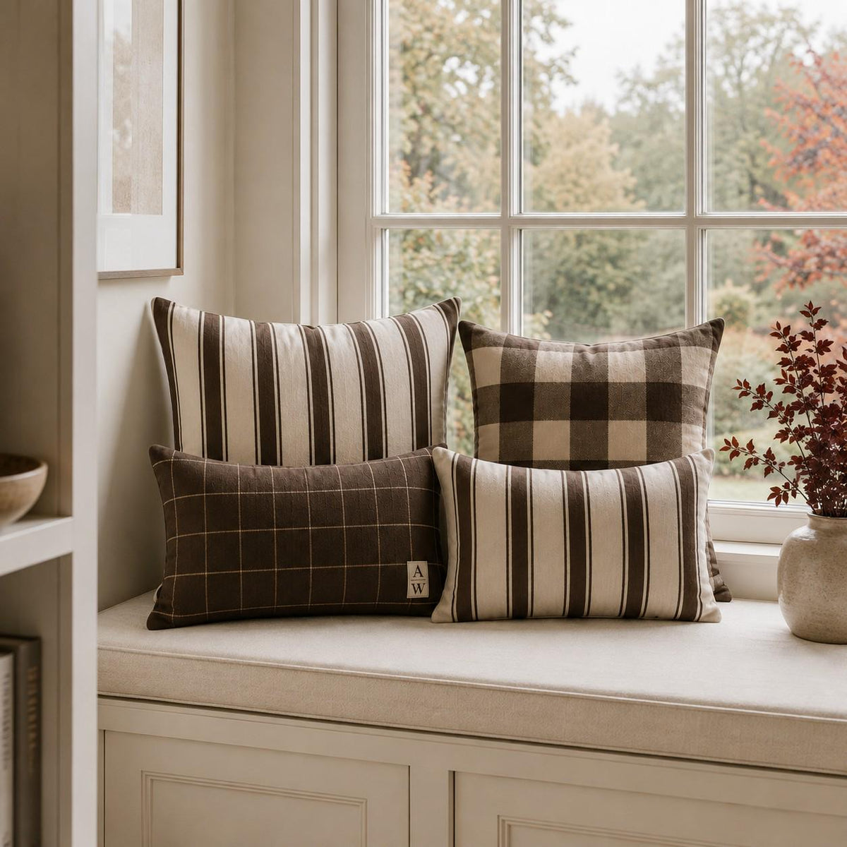The Heritage Gingham Cushion – Espresso