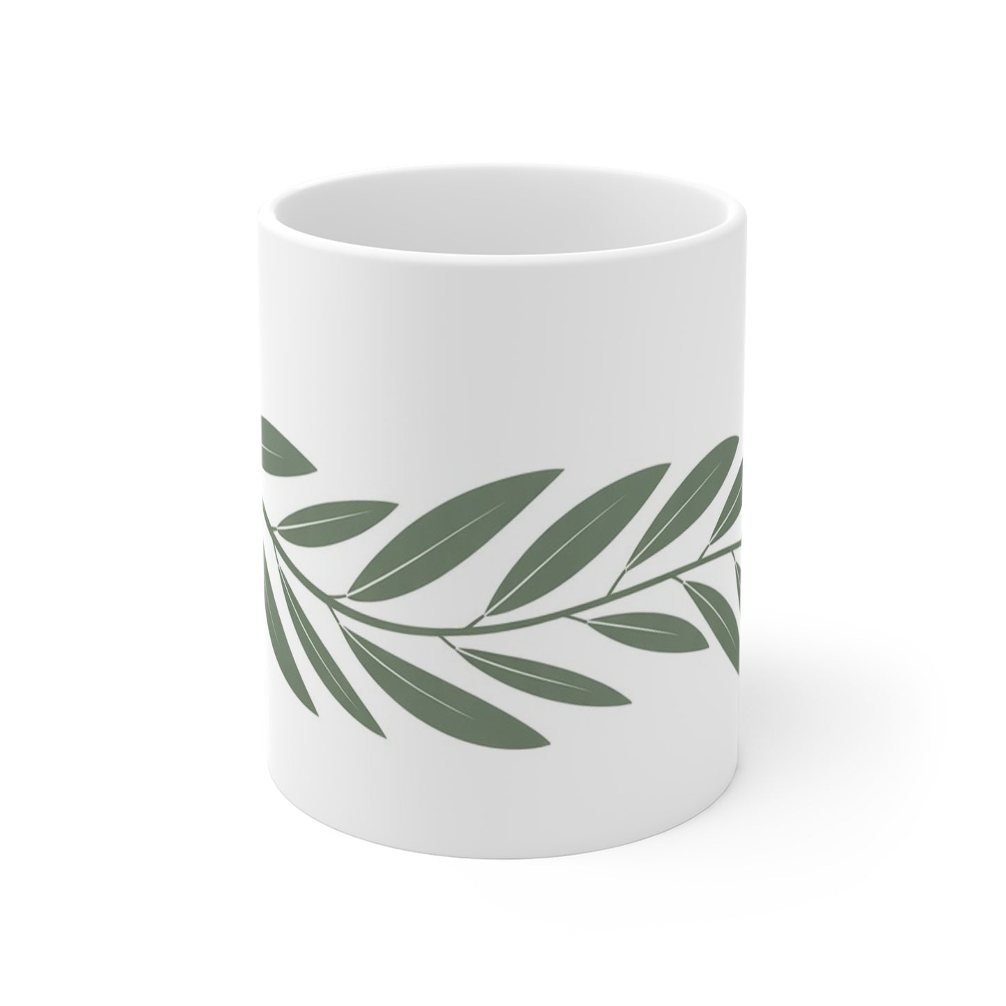 Sage Green Willow Mug – Minimal Botanical Design