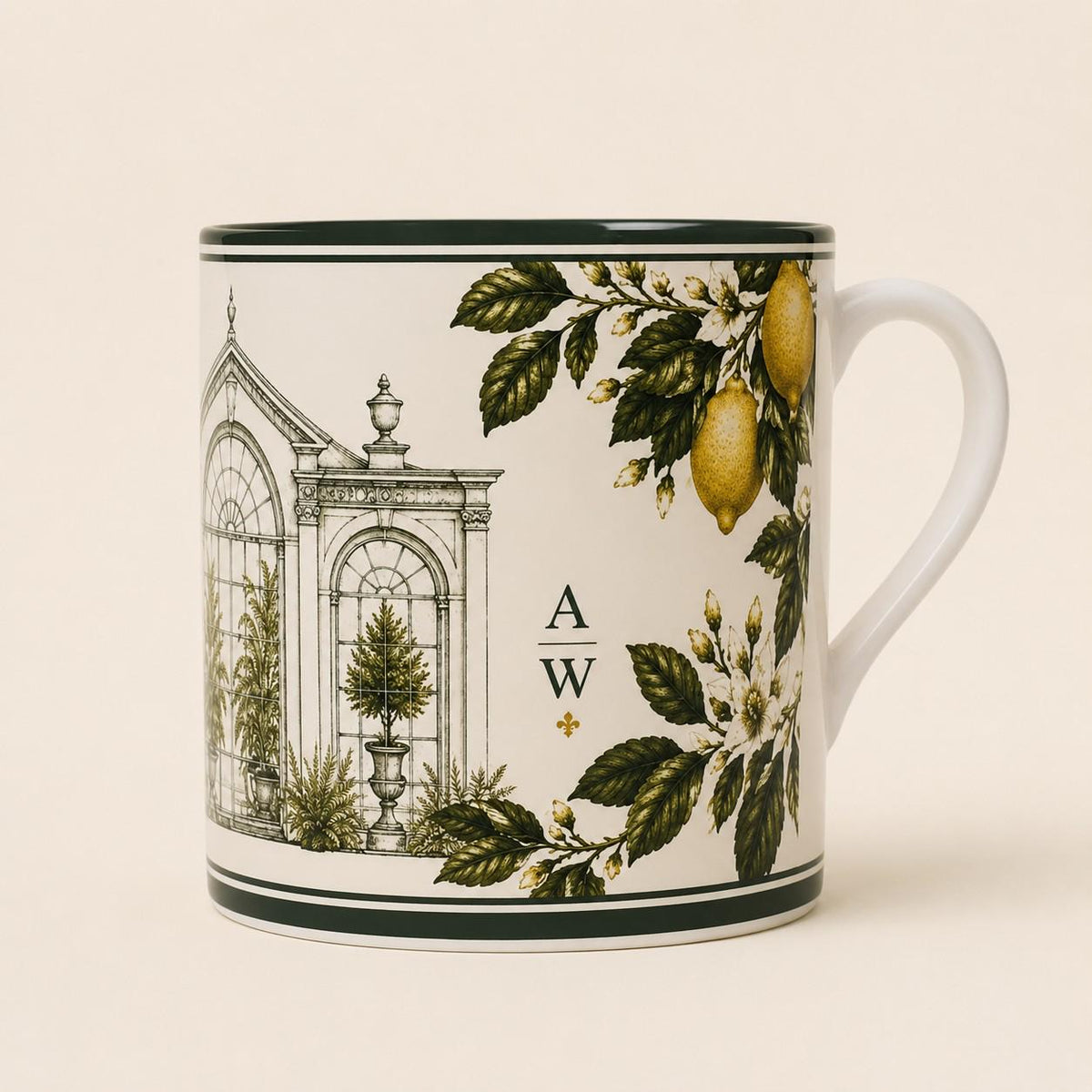 The Orangery Lemon Glasshouse Fine Bone China Mug