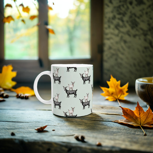 Handcrafted Ceramic Mug with Adorable Country Goats Design