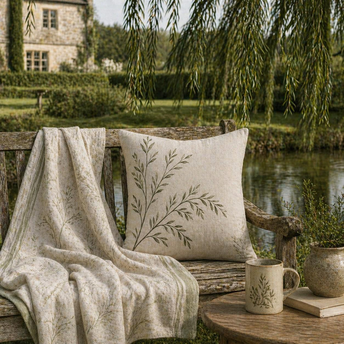 The Signature Willow Botanical Throw Sage