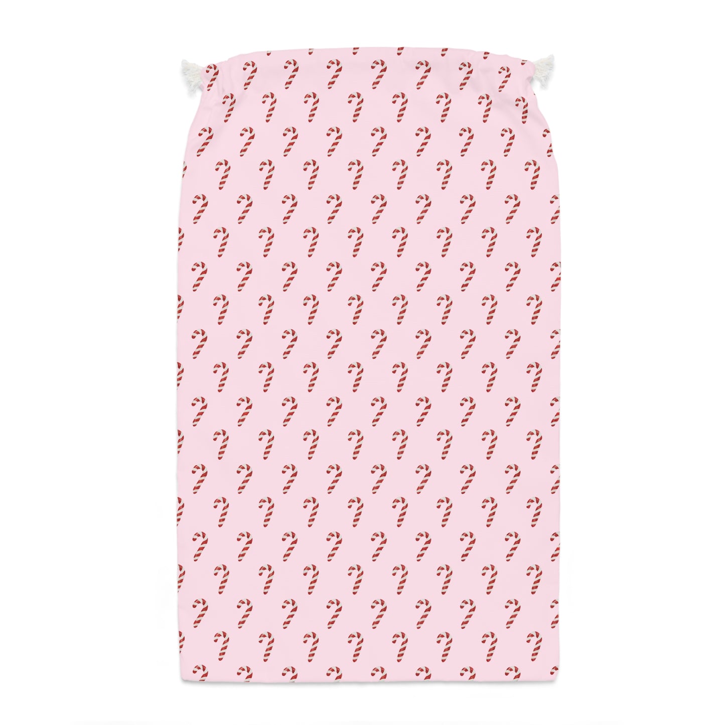 Pink Christmas Sack with Red & White Candy Cane Design