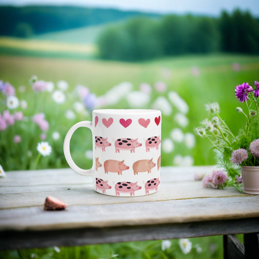 Handcrafted Pig Lover Ceramic Mug - Farm Animal Coffee Cup