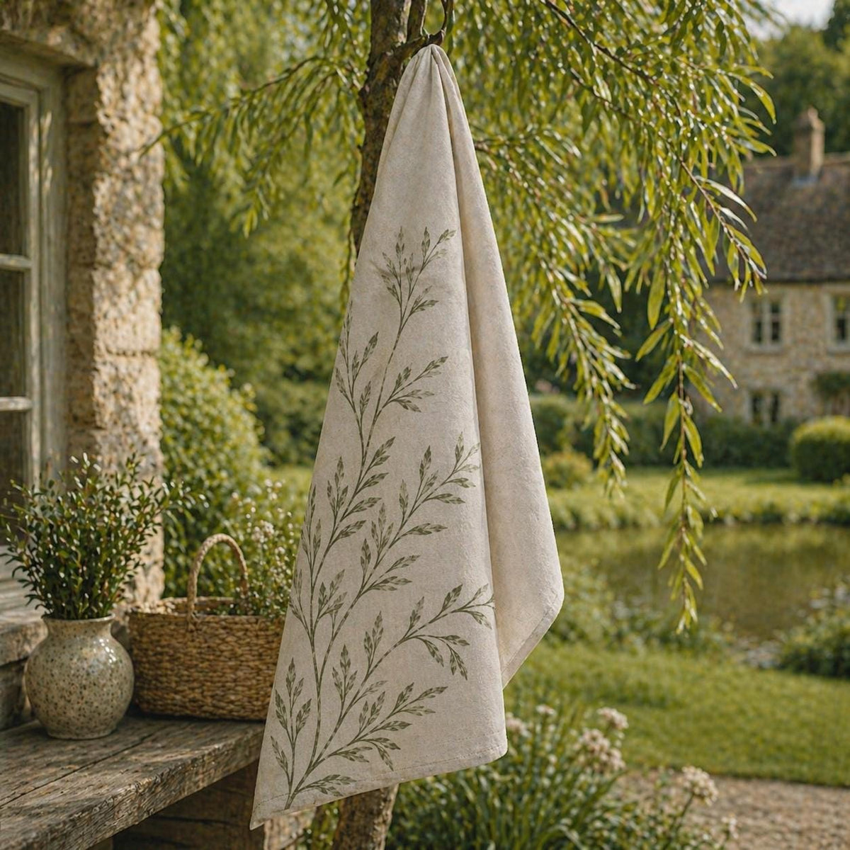 The Signature Willow Tea Towel Ivory
