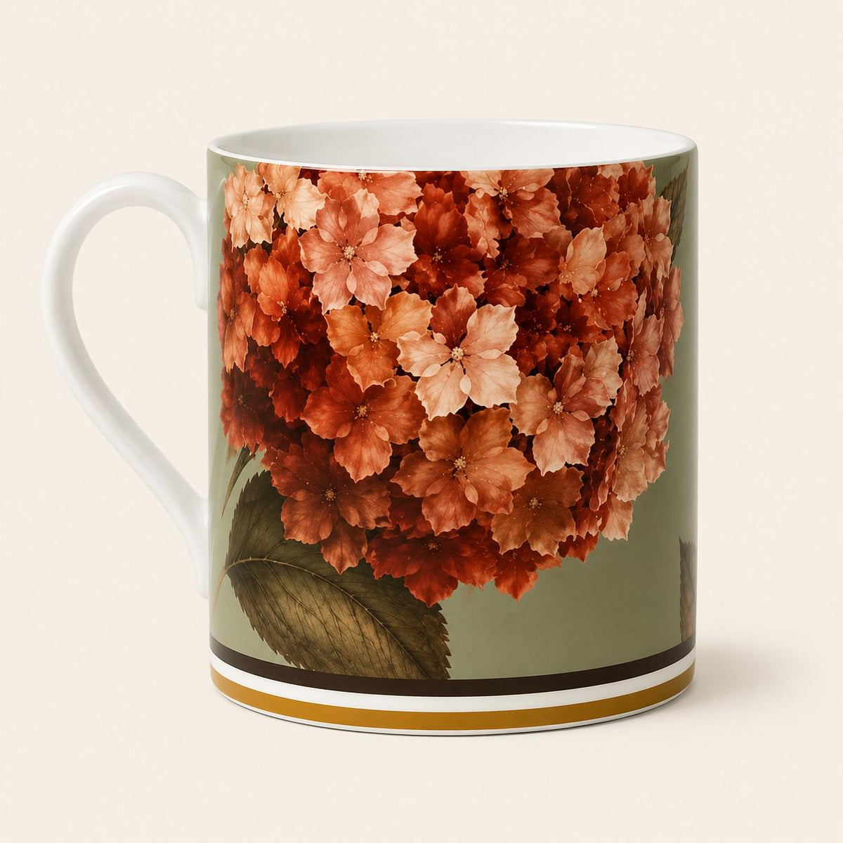 Autumn Hydrangea Fine Bone China Mug