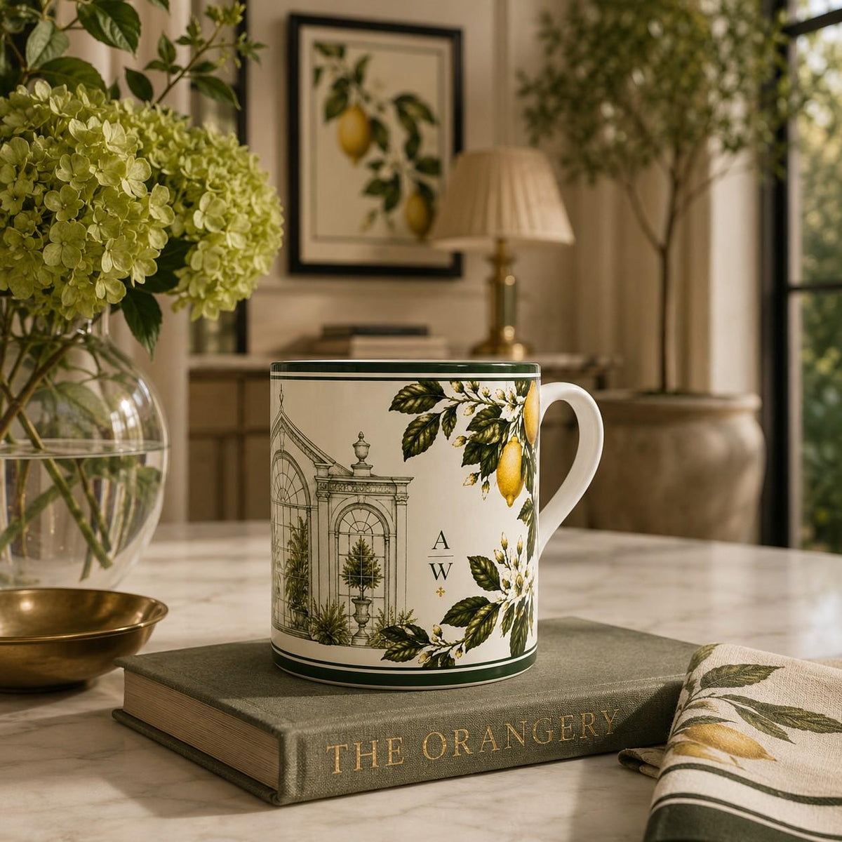 The Orangery Lemon Glasshouse Fine Bone China Mug