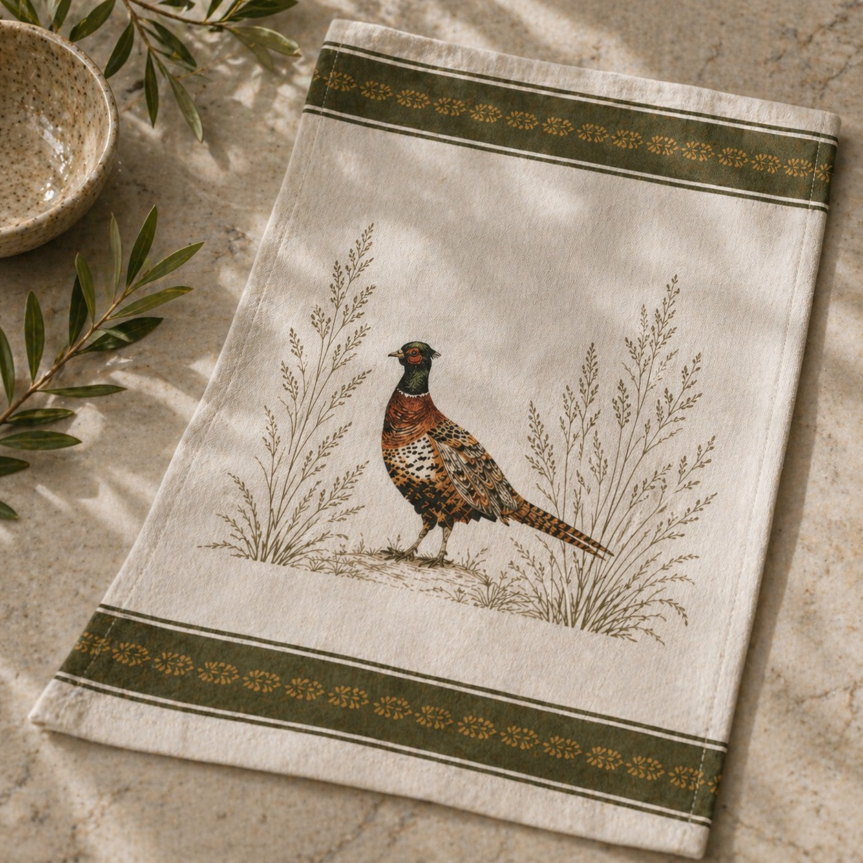 Estate Pheasant Tea Towel