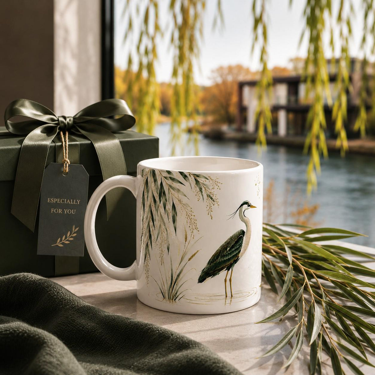 The Riverbank Heron Mug