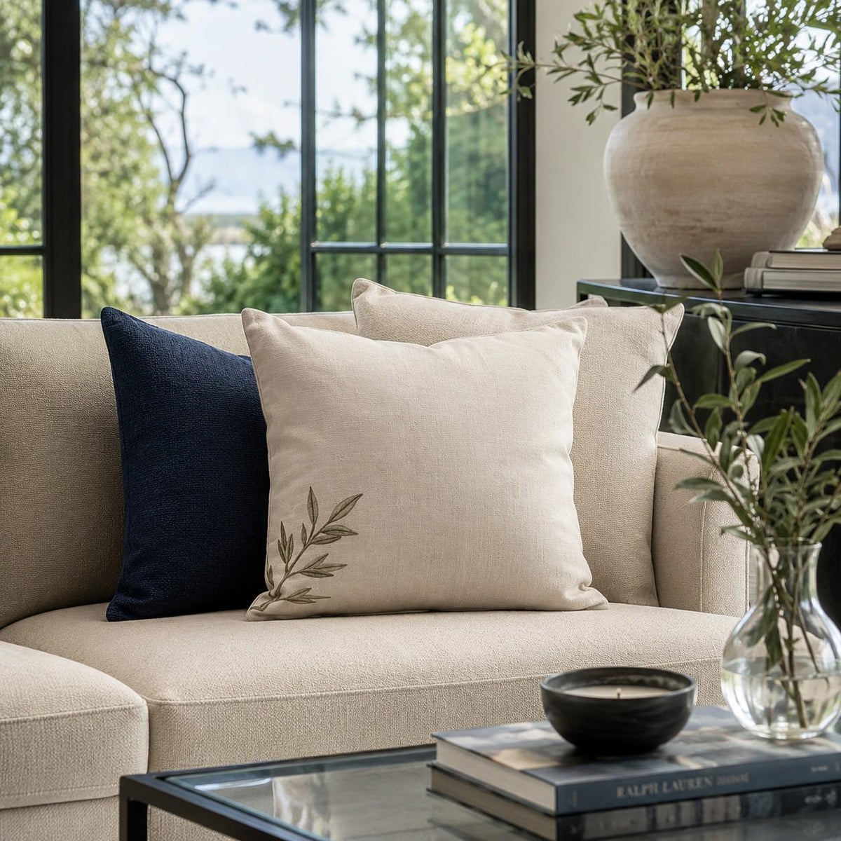 The Signature Willow Cushion Ivory