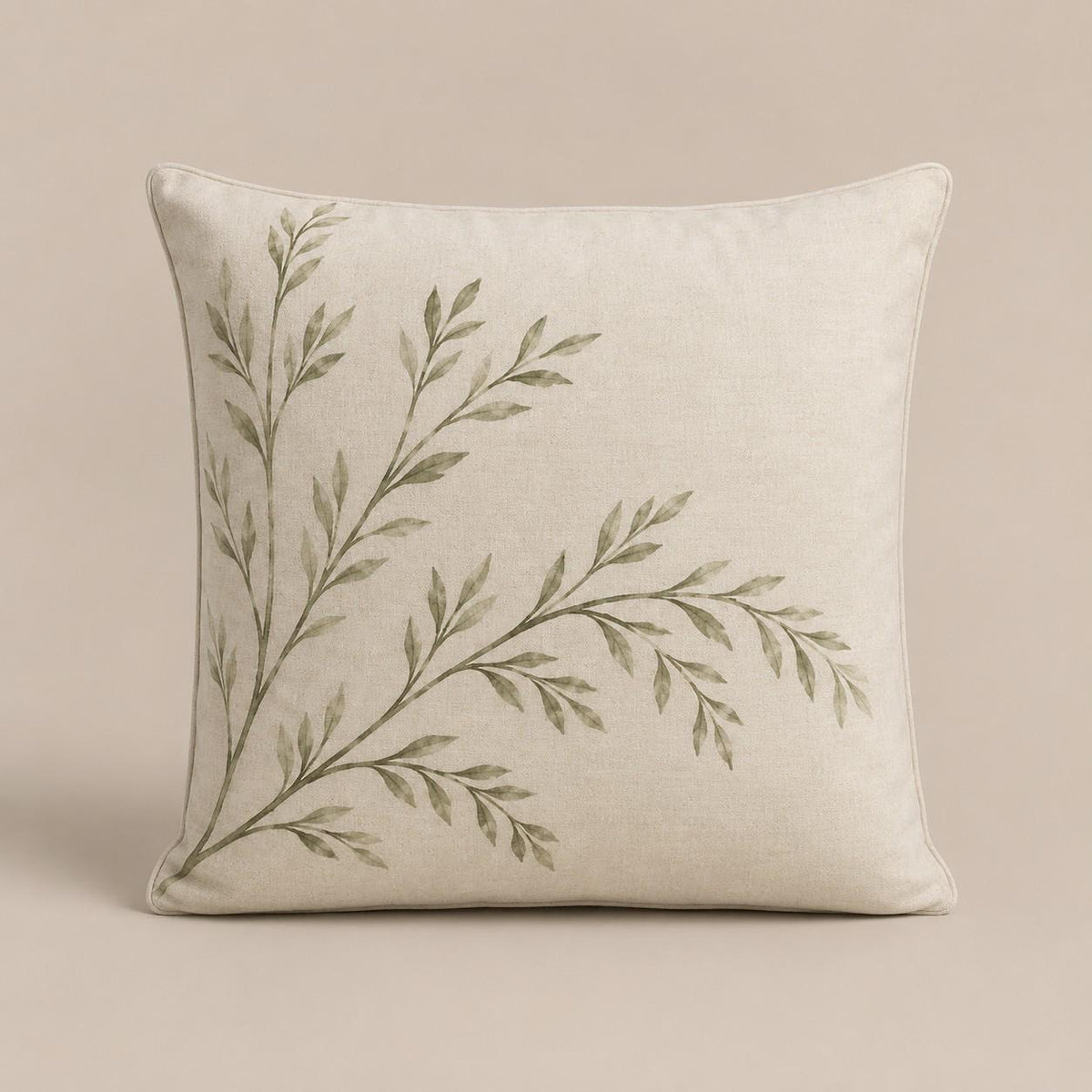 The Signature Willow Botanical Cushion – Ivory