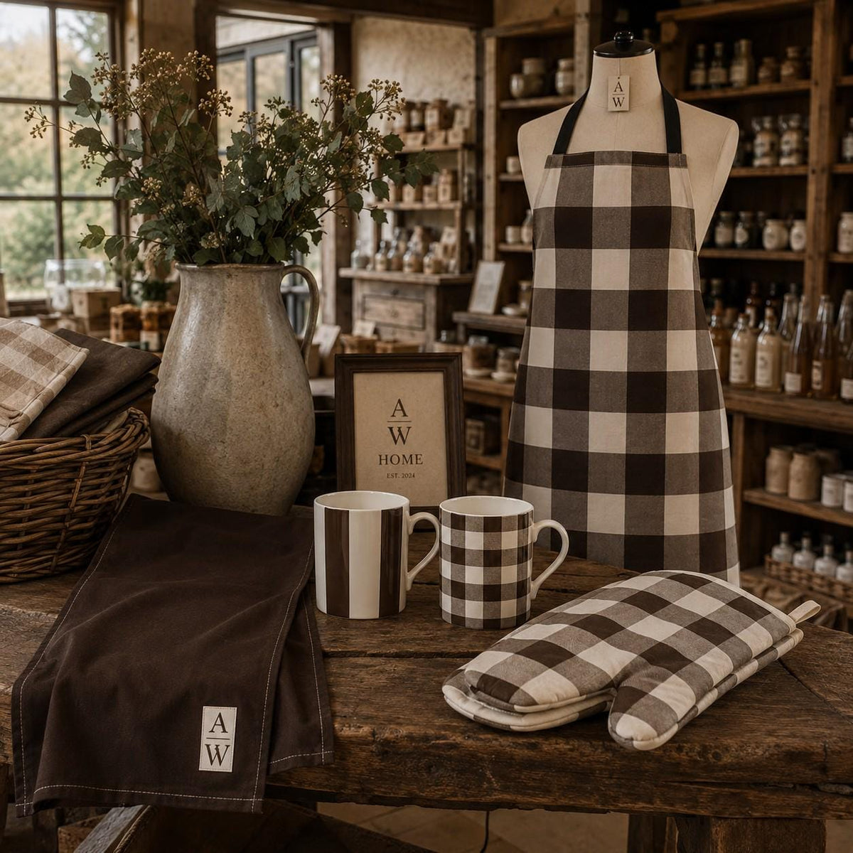The Heritage Monogram Tea Towel – Espresso