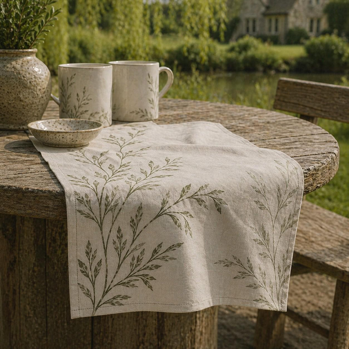The Signature Willow Tea Towel Ivory