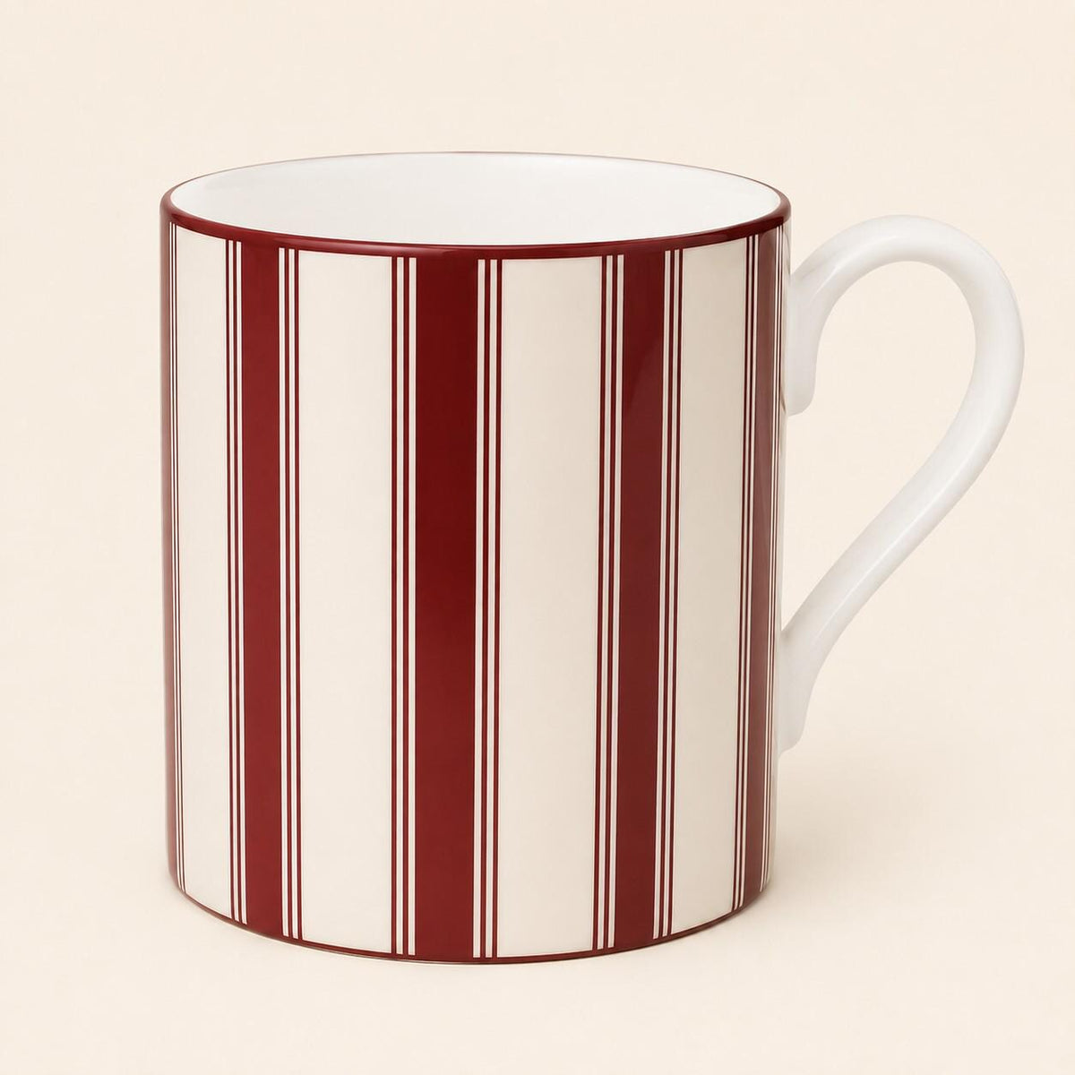 The Heritage Stripe Mug – Burgundy