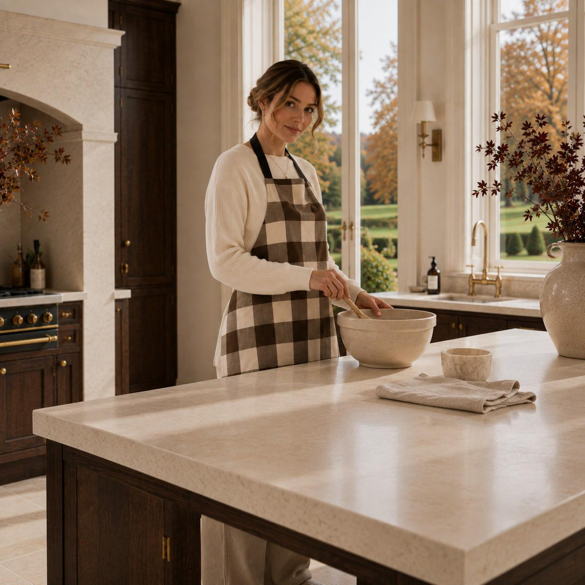 The Heritage Gingham Apron – Espresso
