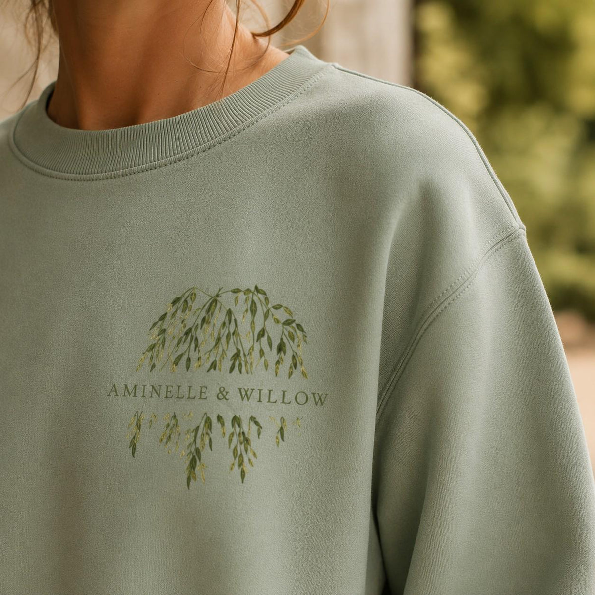 Willow Sage Green Crest Sweatshirt
