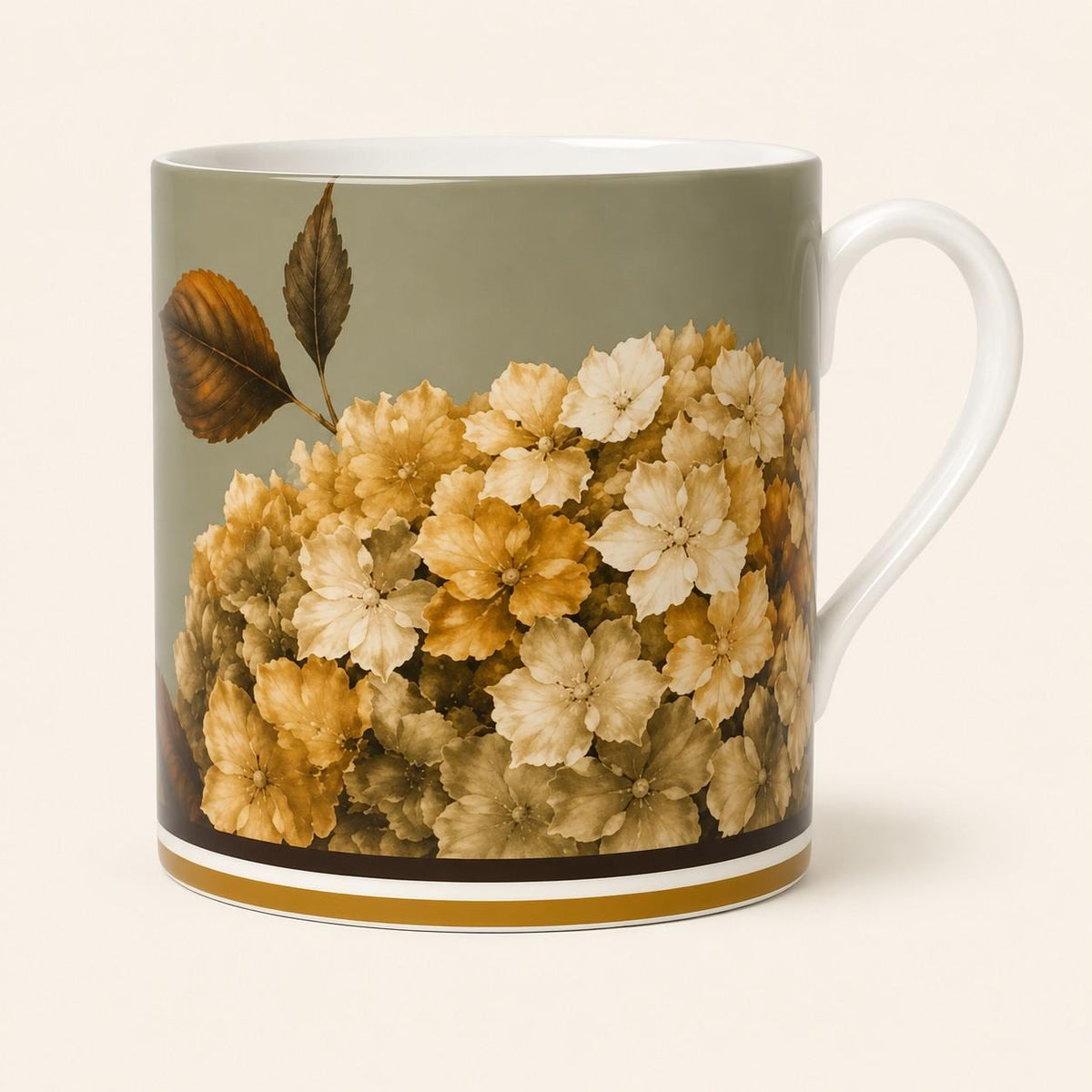 Autumn Hydrangea Fine Bone China Mug