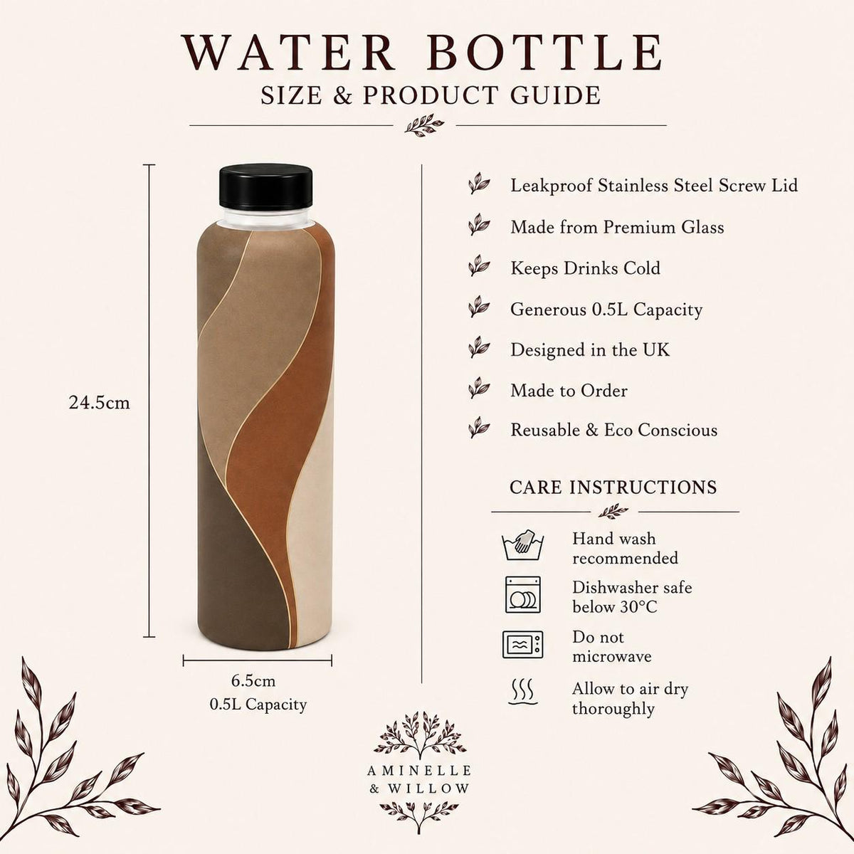 Estate Living Contour Glass Water Bottle