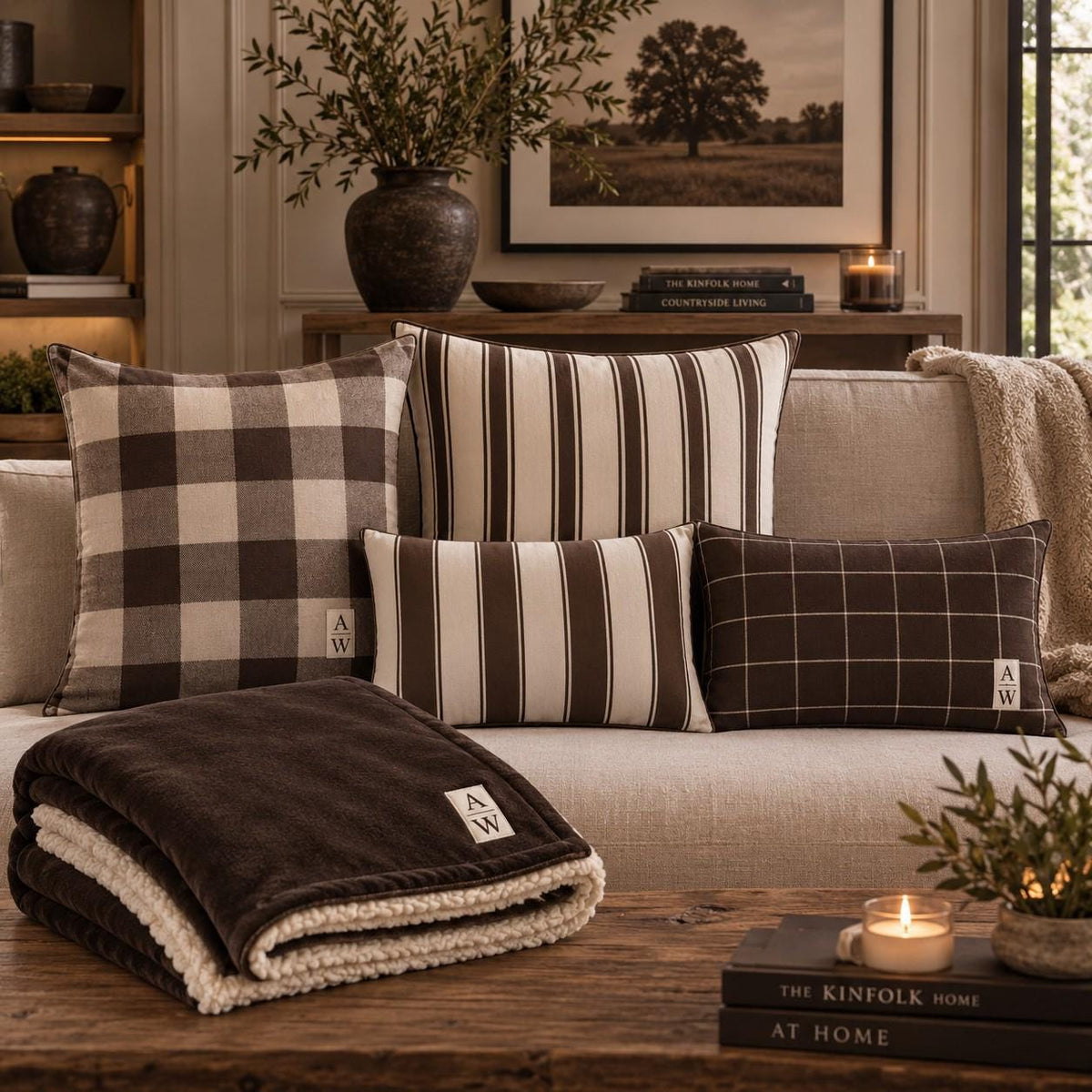 The Heritage Monogram Sherpa Throw – Espresso