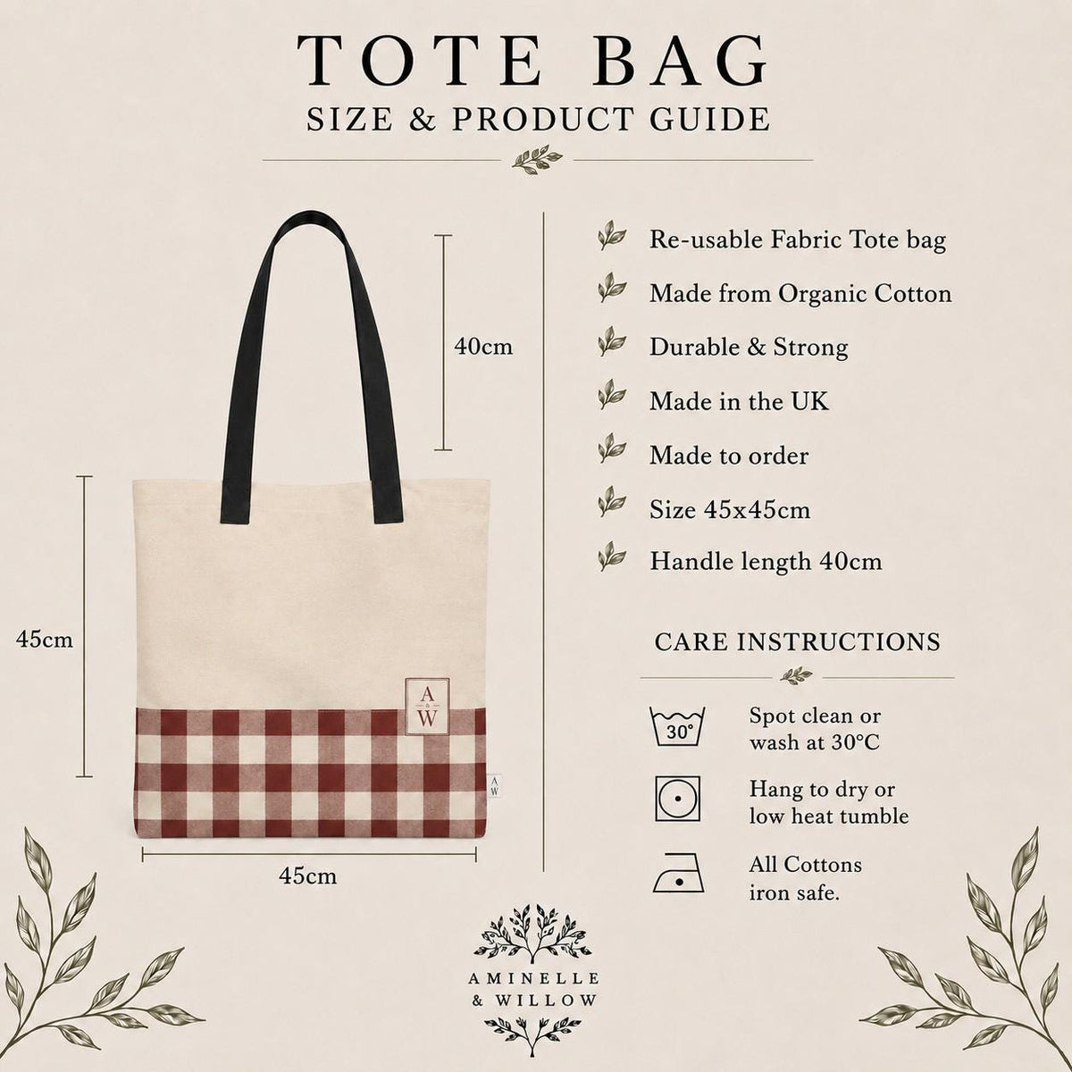The Heritage Gingham Tote Bag – Burgundy