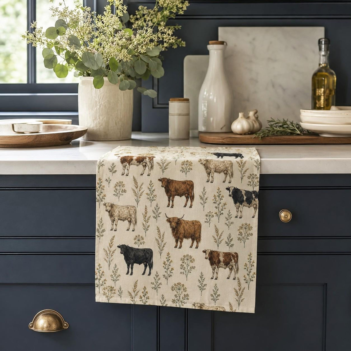 Country Edit Cattle Tea Towel