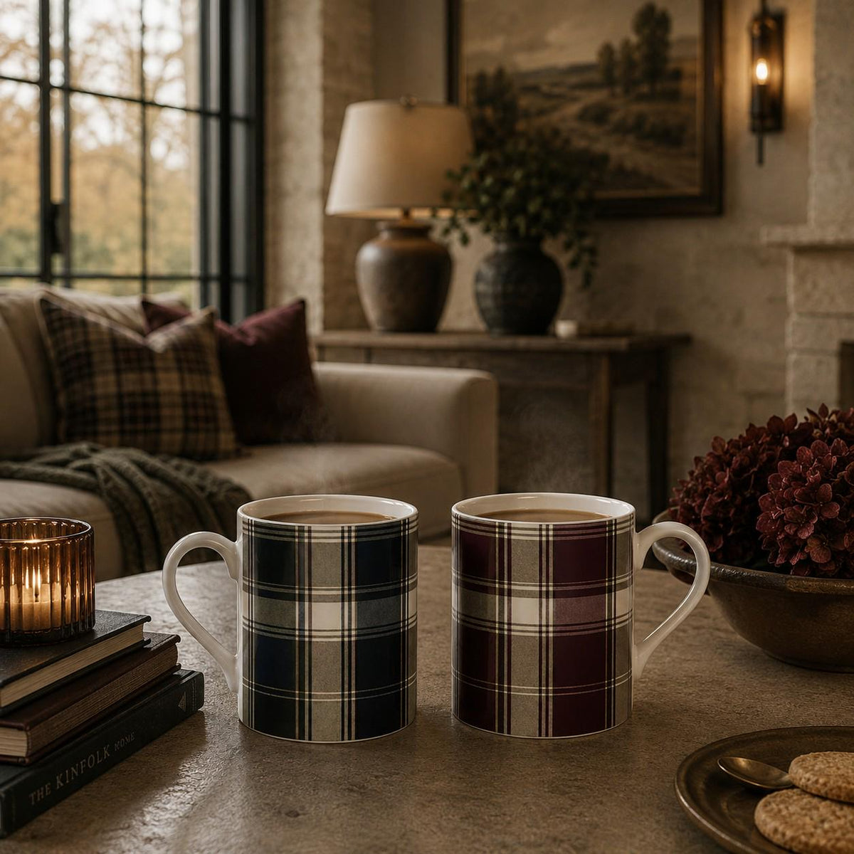The Country Check Fine Bone China Mug