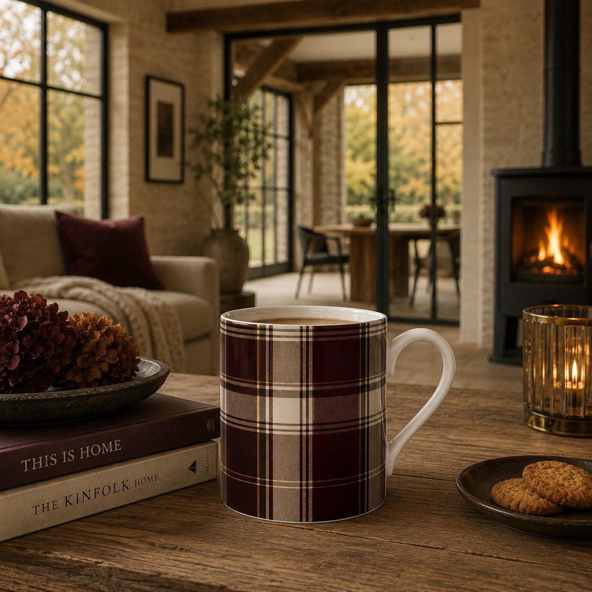 The Country Check Fine Bone China Mug