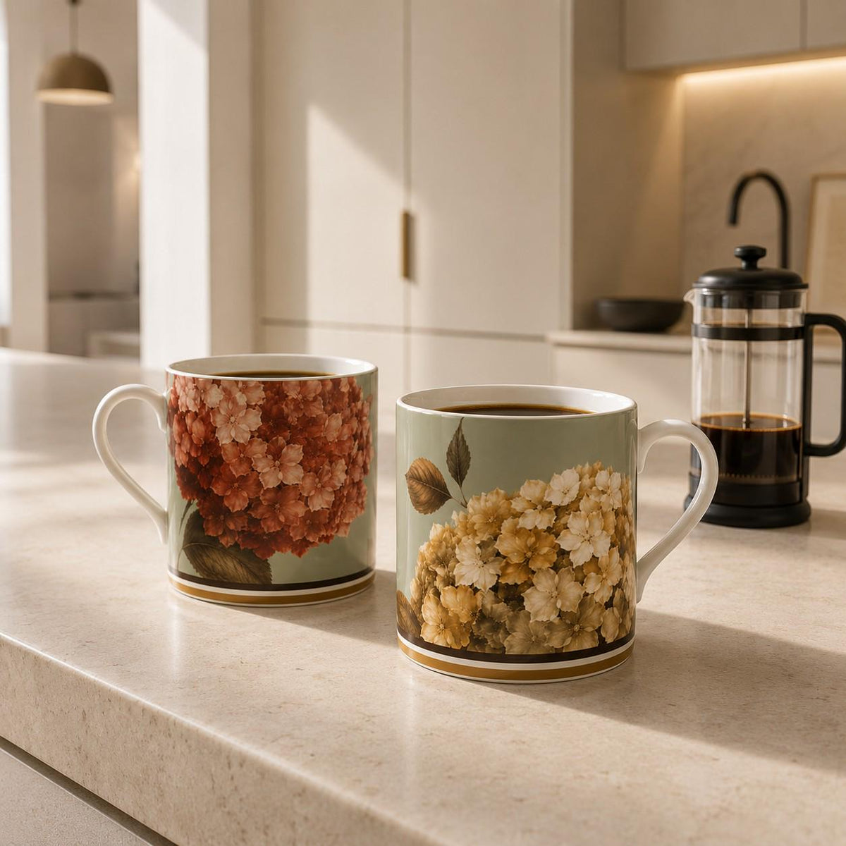 Autumn Hydrangea Fine Bone China Mug